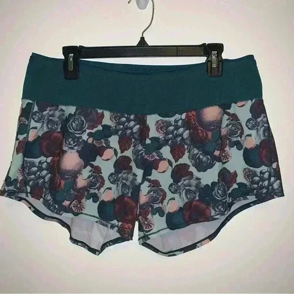 Women's Oiselle Special Edition Roga Lined Running Shorts Floral Size 10 - Picture 2 of 11